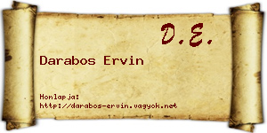 Darabos Ervin névjegykártya